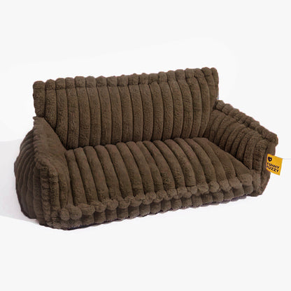 Large Washable Fluffy Orthopedic Dog Sofa Bed with Armrests