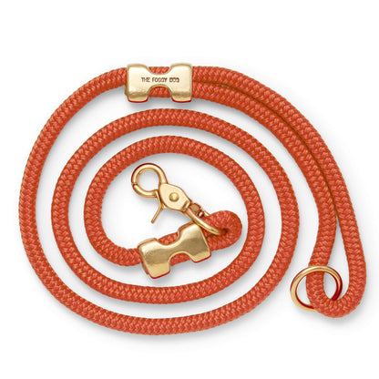 Rust Orange Braided Marine Rope Dog Leash, 5 ft