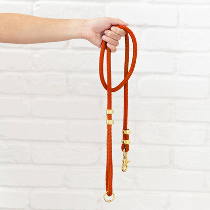 Rust Orange Braided Marine Rope Dog Leash, 5 ft