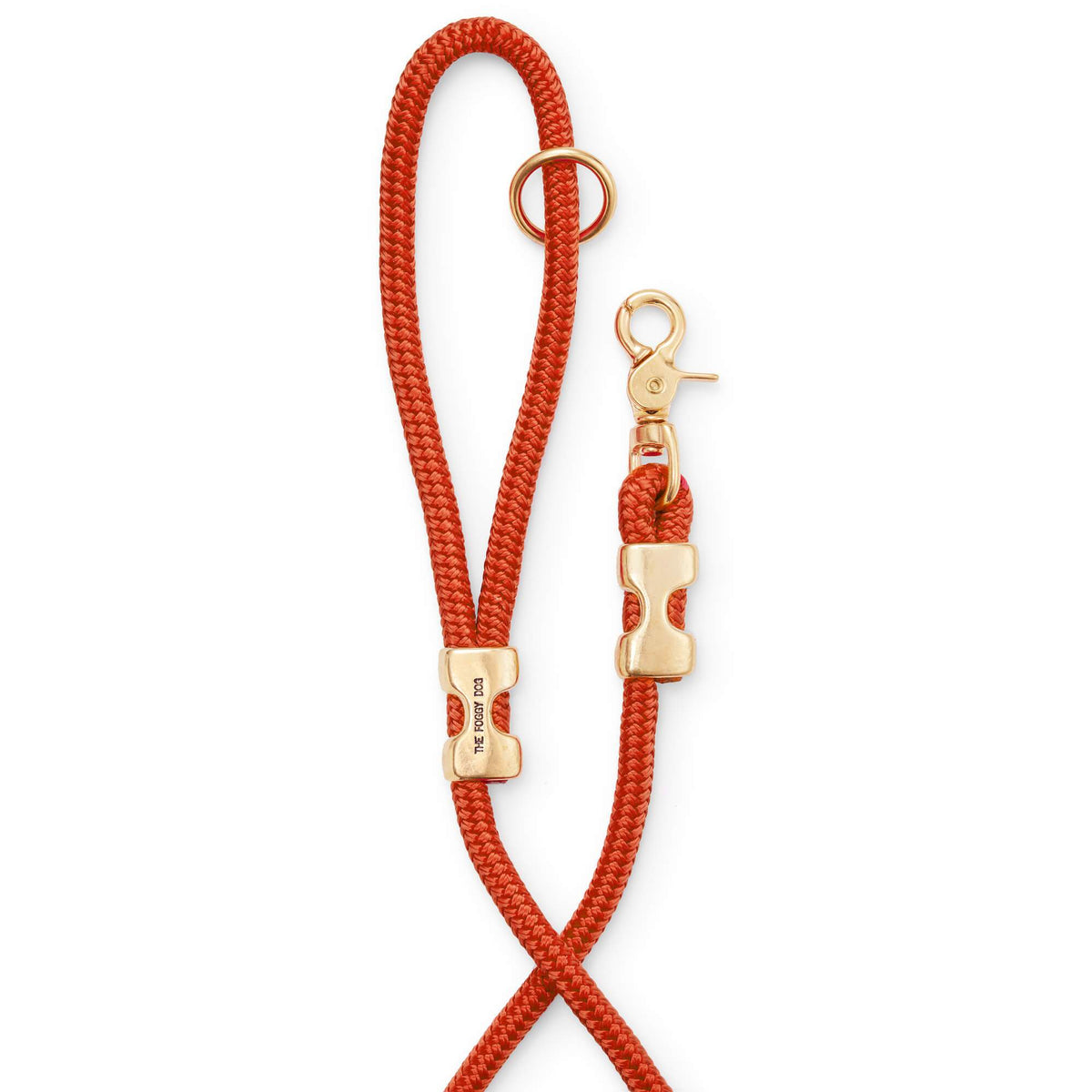 Rust Orange Braided Marine Rope Dog Leash, 5 ft