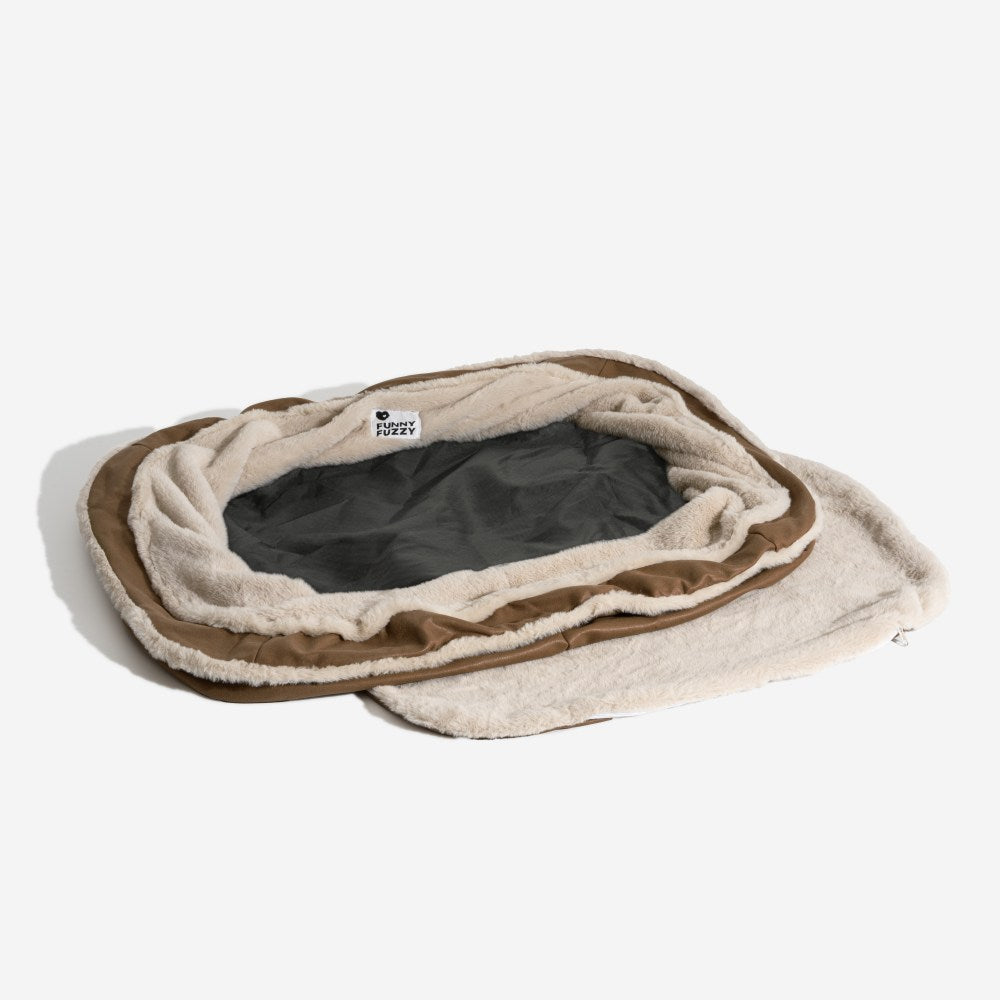 Large Plush Dog Bed with Scratch-Resistant Base, Washable