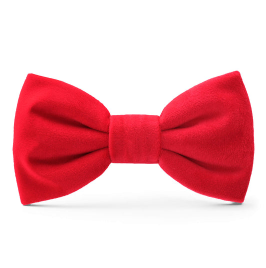 Red Velvet Dog Bow Tie, Collar Attachment