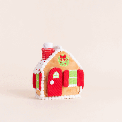 Gingerbread House Snuffle Dog Toy with Hidden Treat Pockets