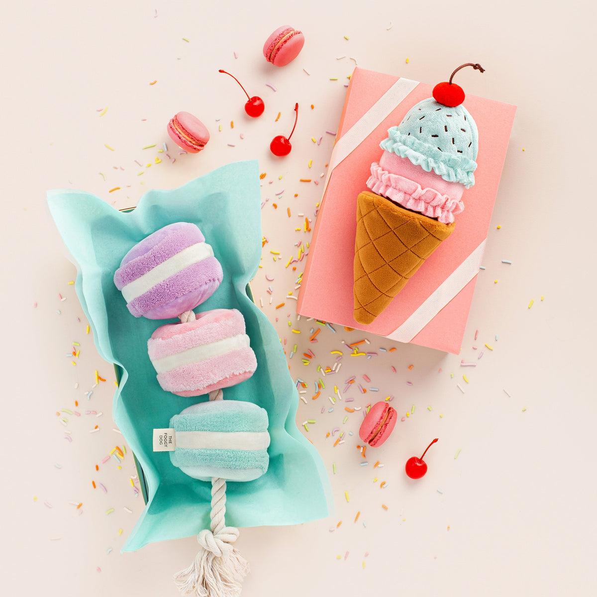 Ice Cream Cone Snuffle Dog Toy with Squeaker Ball