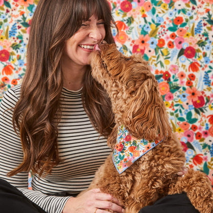 Colorful Floral Print Cotton Triangle Tie Dog Bandana