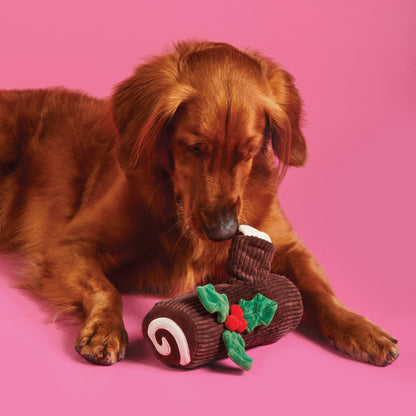 Yule Log Snuffle Dog Toy with Hidden Treat Pockets