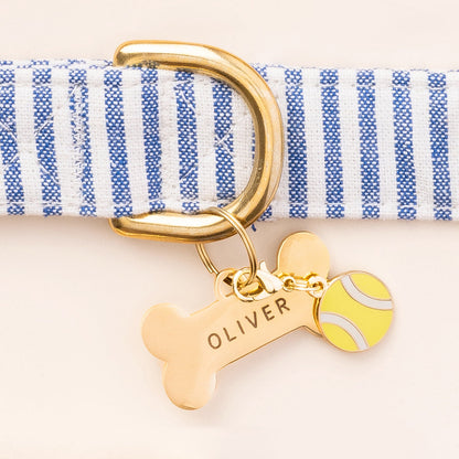 Tennis Ball Dog Collar Charm, Double-Sided Hard Enamel