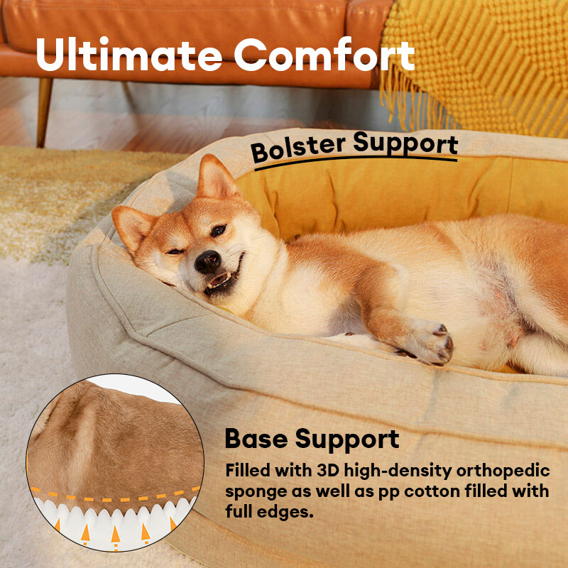Orthopedic Donut Dog Bed with Waterproof Liner, Washable