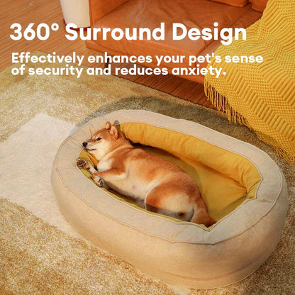 Orthopedic Donut Dog Bed with Waterproof Liner, Washable