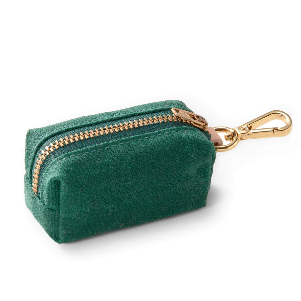 Forest Green Waxed Canvas Dog Waste Bag Holder with Clip