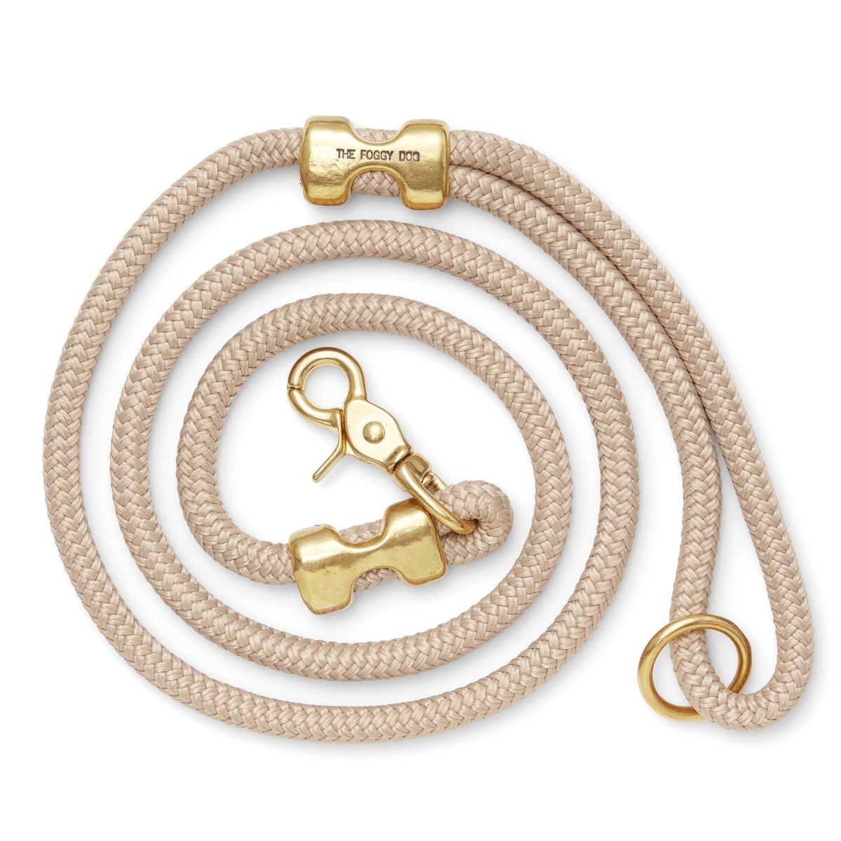 Beige Marine Rope Dog Leash, 5 ft, Double-Braided Nylon