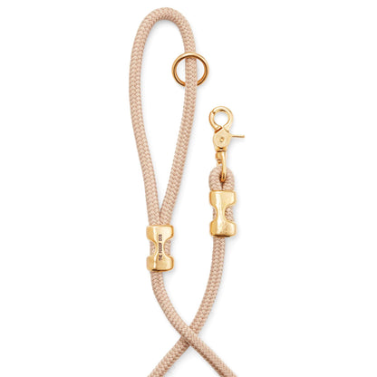 Beige Marine Rope Dog Leash, 5 ft, Double-Braided Nylon