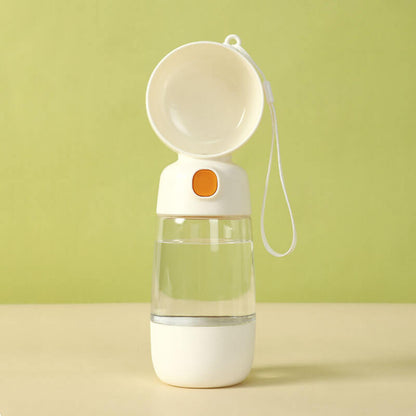 2-in-1 Portable Dog Water Bottle with Built-In Bowl