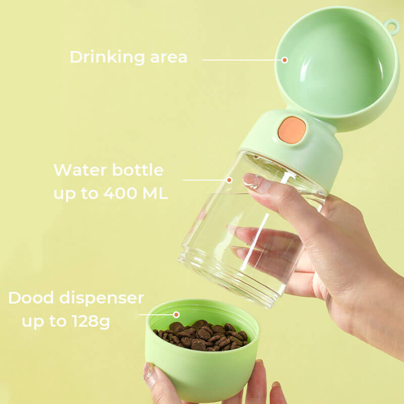 2-in-1 Portable Dog Water Bottle with Built-In Bowl