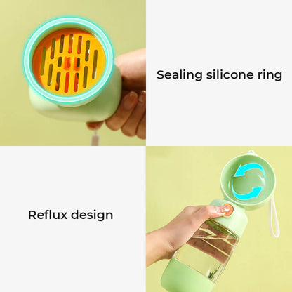 2-in-1 Portable Dog Water Bottle with Built-In Bowl