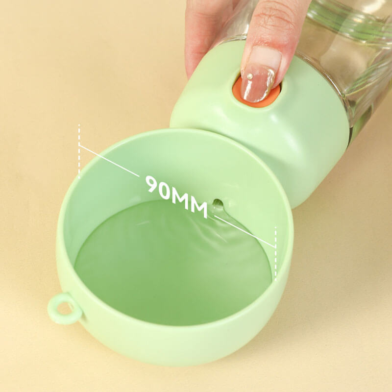 2-in-1 Portable Dog Water Bottle with Built-In Bowl