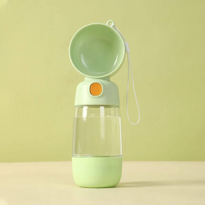 2-in-1 Portable Dog Water Bottle with Built-In Bowl