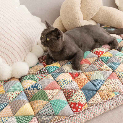 Quilted Cotton Couch Cover and Pet Mat, Scratch Resistant
