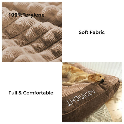 Extra Large Thick Dog Cushion Bed with Non-Slip Base