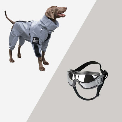 Reflective Waterproof Dog Raincoat with Harness Opening and Zip