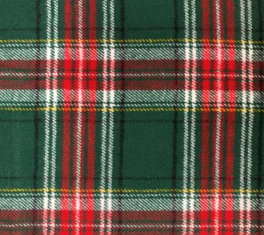 Red & Green Plaid Flannel Dog Bow Tie, Collar Attachment