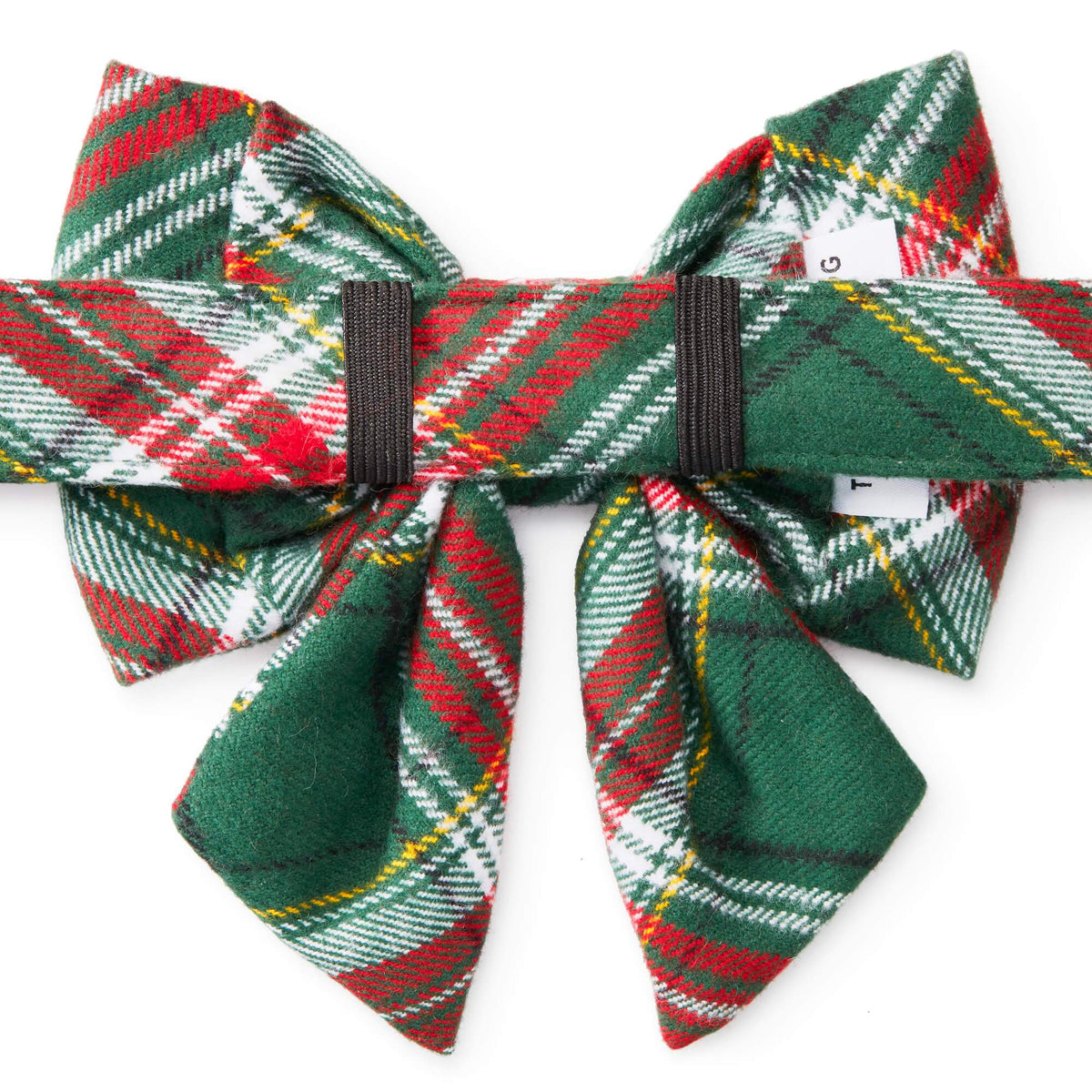 Red & Green Plaid Flannel Dog Collar with Lady Bow