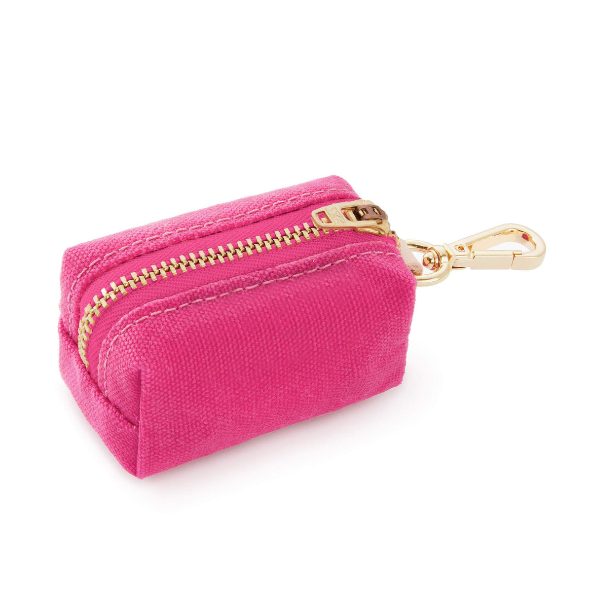Hot Pink Waxed Canvas Dog Waste Bag Holder with Clip