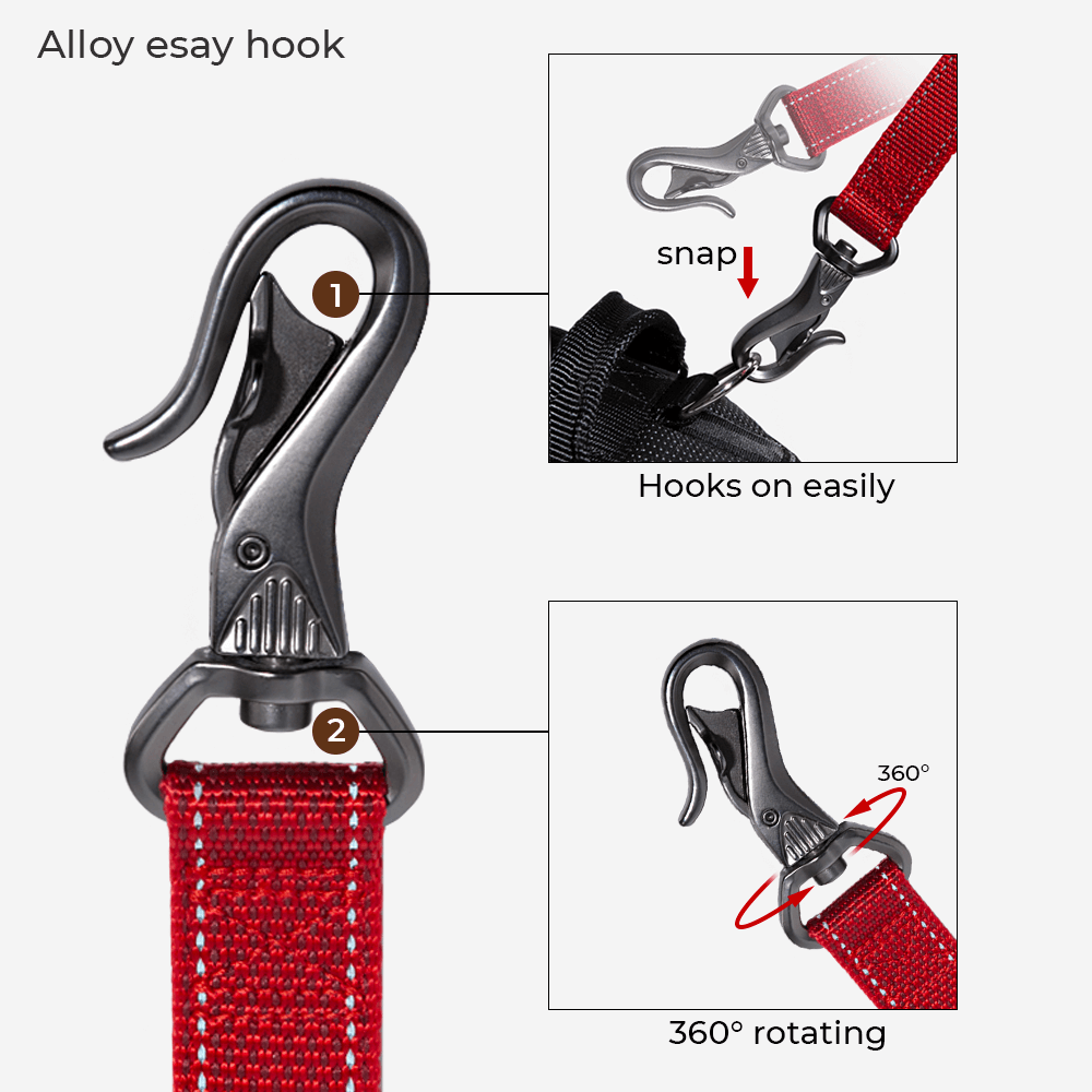 Hands-Free Dog Leash with Bungee and Car Seat Belt, 6-in-1