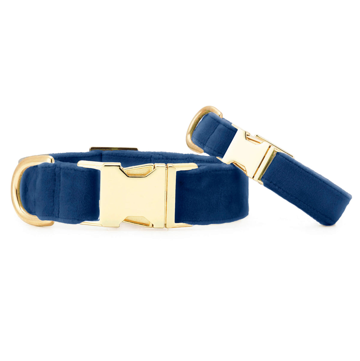 Navy Velvet Dog Collar, Plush Velvet Inside and Out