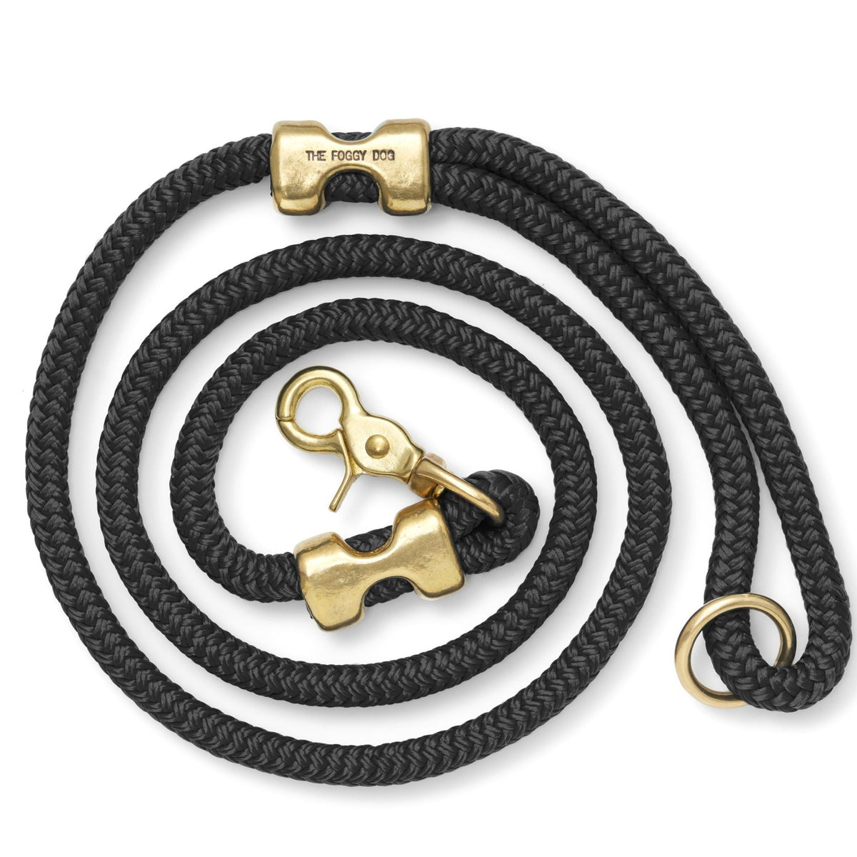 Black Marine Rope Dog Leash, 5 ft, Double-Braided Nylon