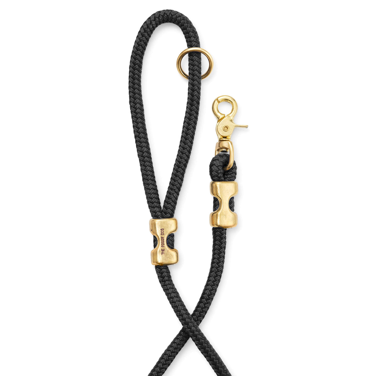 Black Marine Rope Dog Leash, 5 ft, Double-Braided Nylon