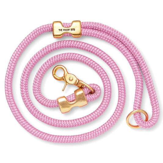 Pink Marine Rope Dog Leash with O-Ring, 5 ft