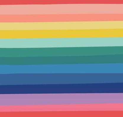 Rainbow Cotton Dog Bandana with Vegan Leather Tag