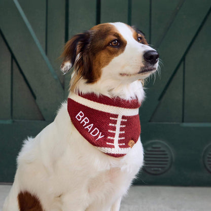 Football Knit Dog Bandana with Snap Closure, Game Day