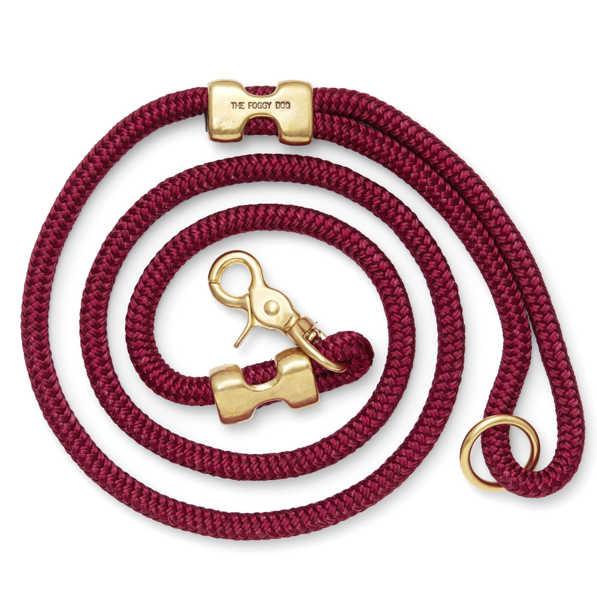 Wine Red Braided Marine Rope Dog Leash, 5 ft
